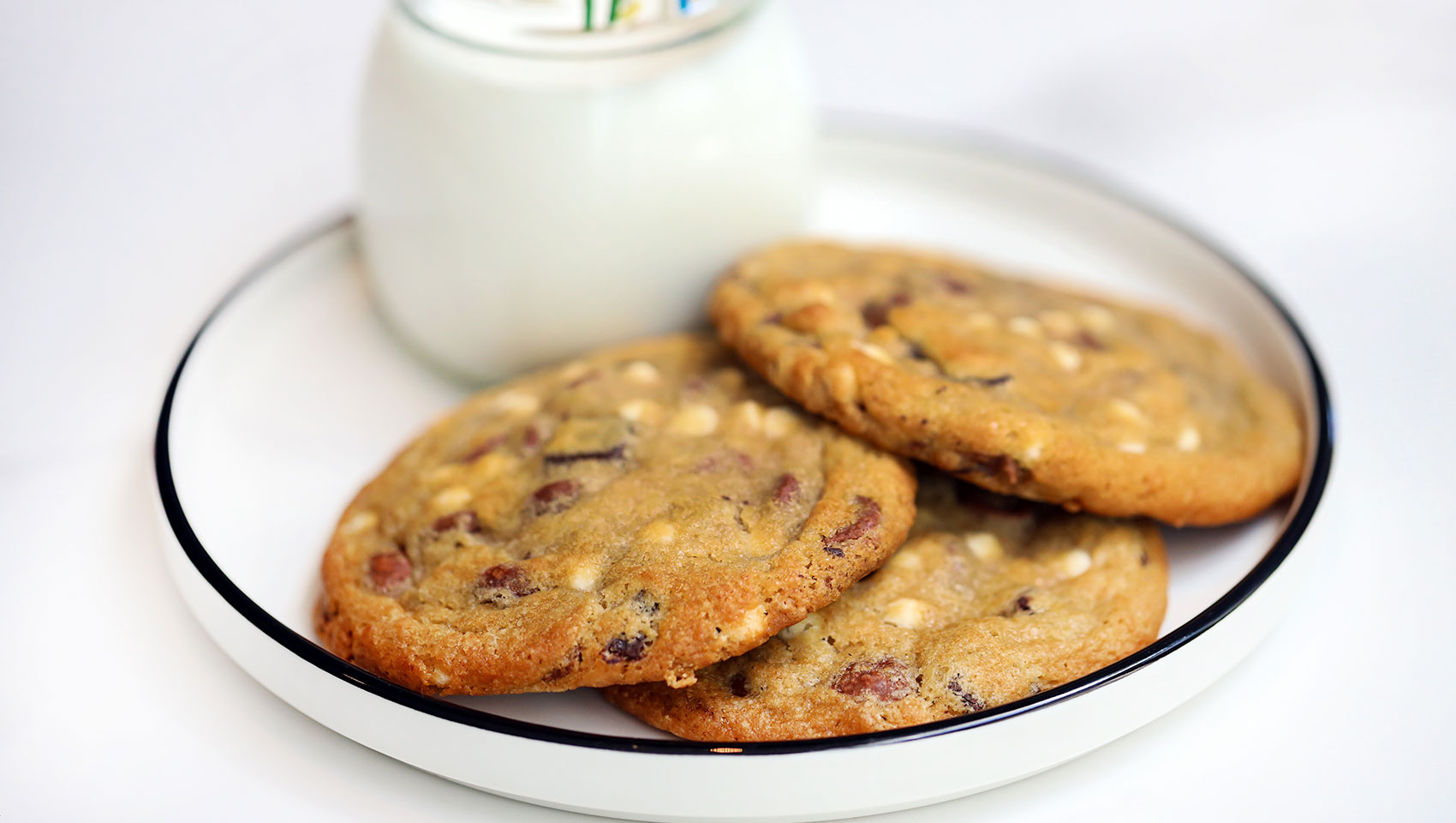 Milk & Triple Chocolate Chip Cookies